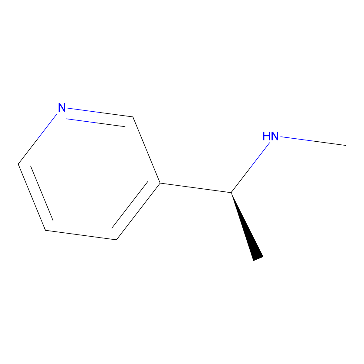 methyl[(1S)-1-(pyridin-3-yl)ethyl]amine molecular structure, CAS 42794-22-9