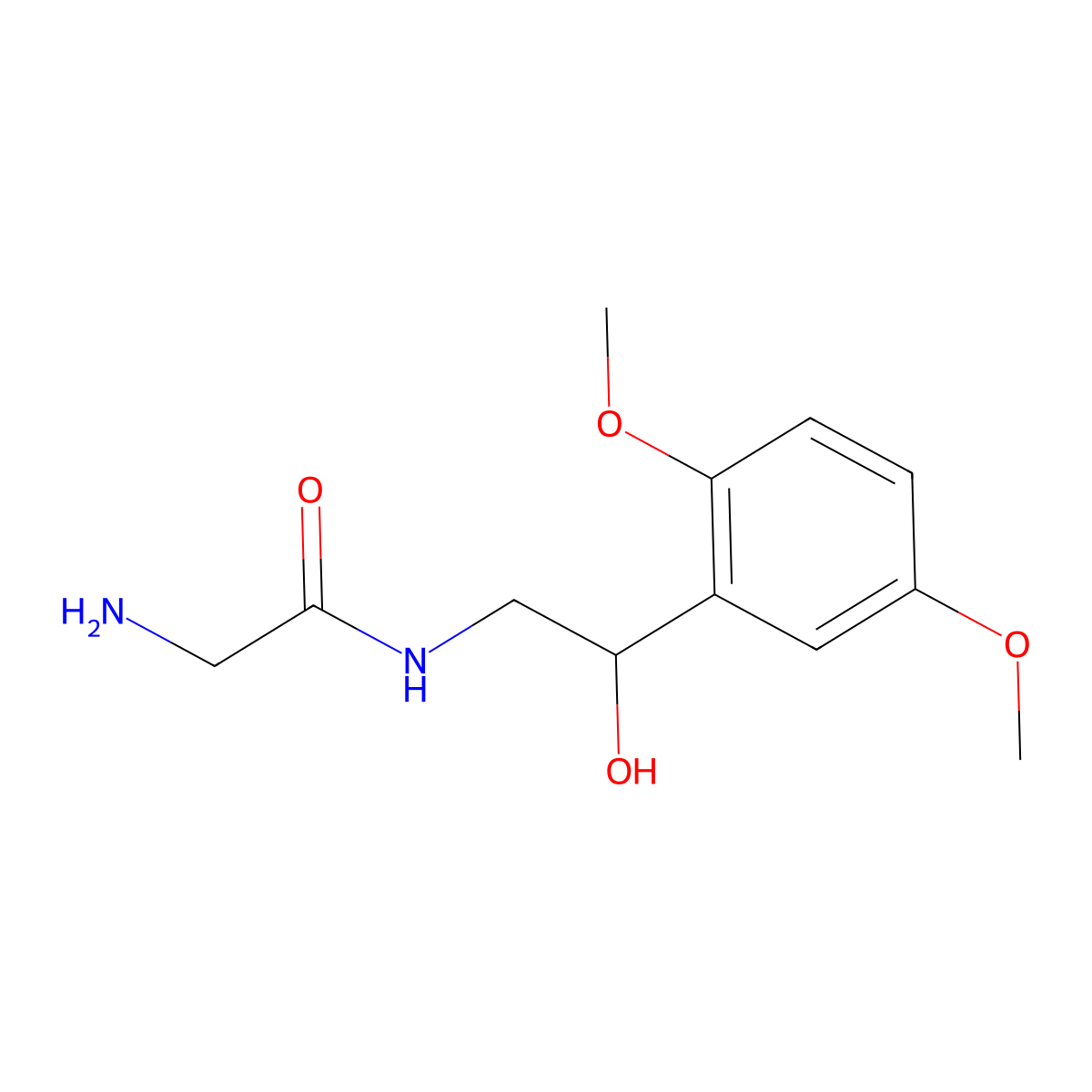 Midodrine molecular structure, CAS 42794-76-3