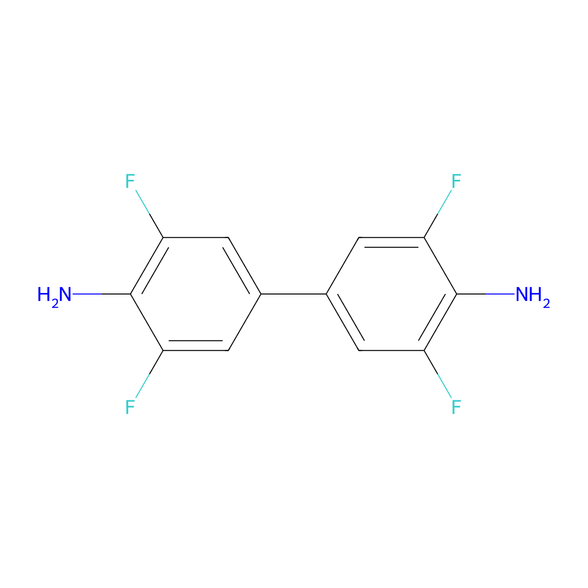 Benzidine, 3,3',5,5'-tetrafluoro- molecular structure, CAS 42794-87-6