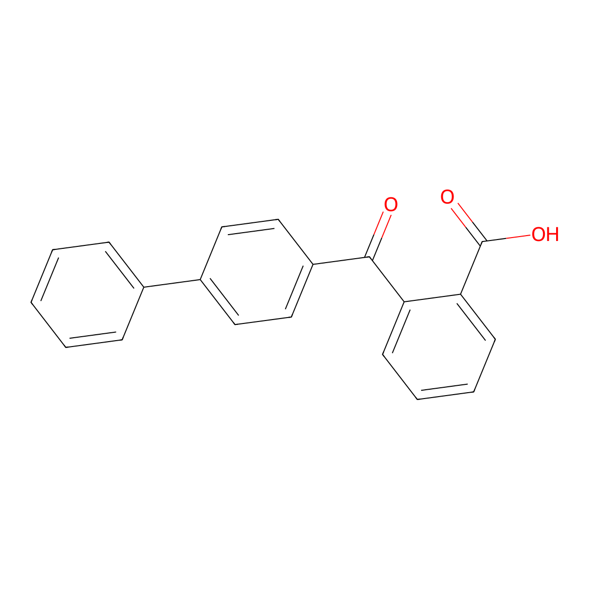 Benzoic acid, 2-((1,1'-biphenyl)-4-ylcarbonyl)- molecular structure, CAS 42797-18-2