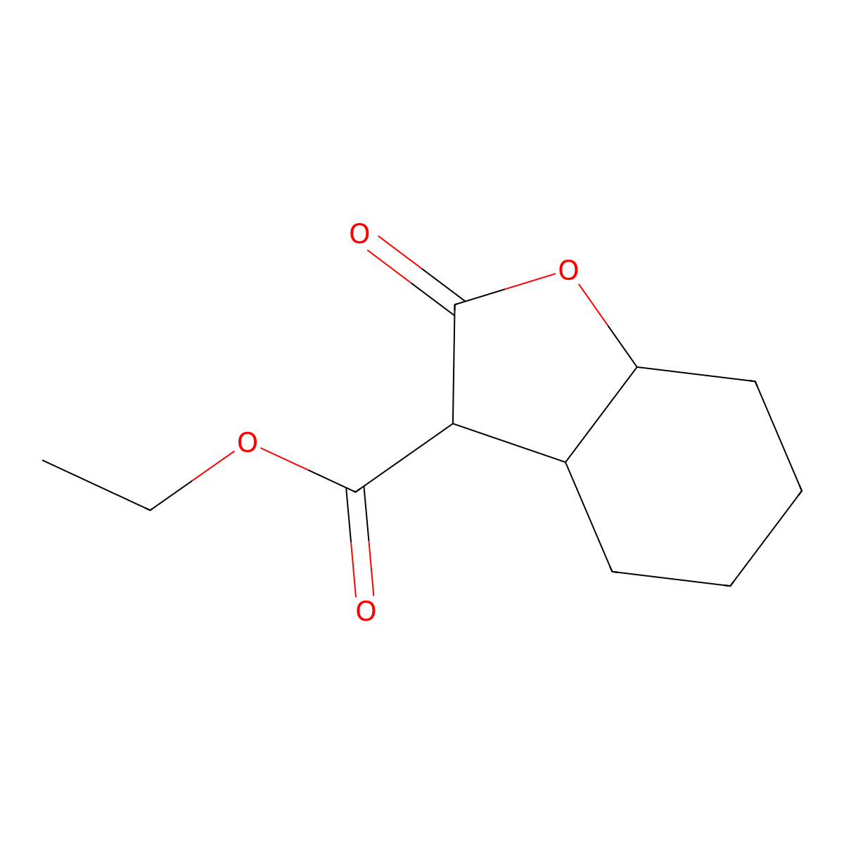 Ethyl 2-oxooctahydro-1-benzofuran-3-carboxylate molecular structure, CAS 42798-05-0