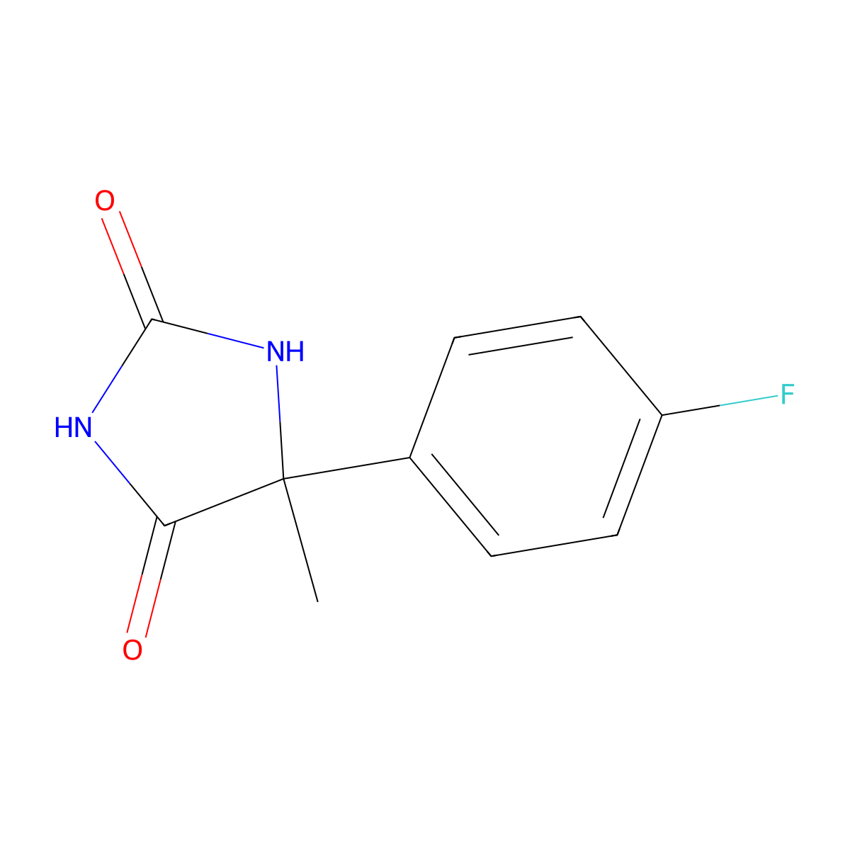 5-(4-Fluorophenyl)-5-methylimidazolidine-2,4-dione molecular structure, CAS 428-22-8