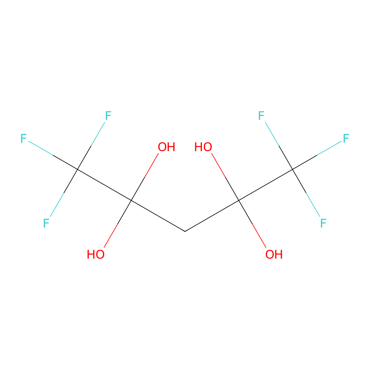 1,1,1,5,5,5-Hexafluoro-2,2,4,4-pentanetetrol molecular structure, CAS 428-75-1
