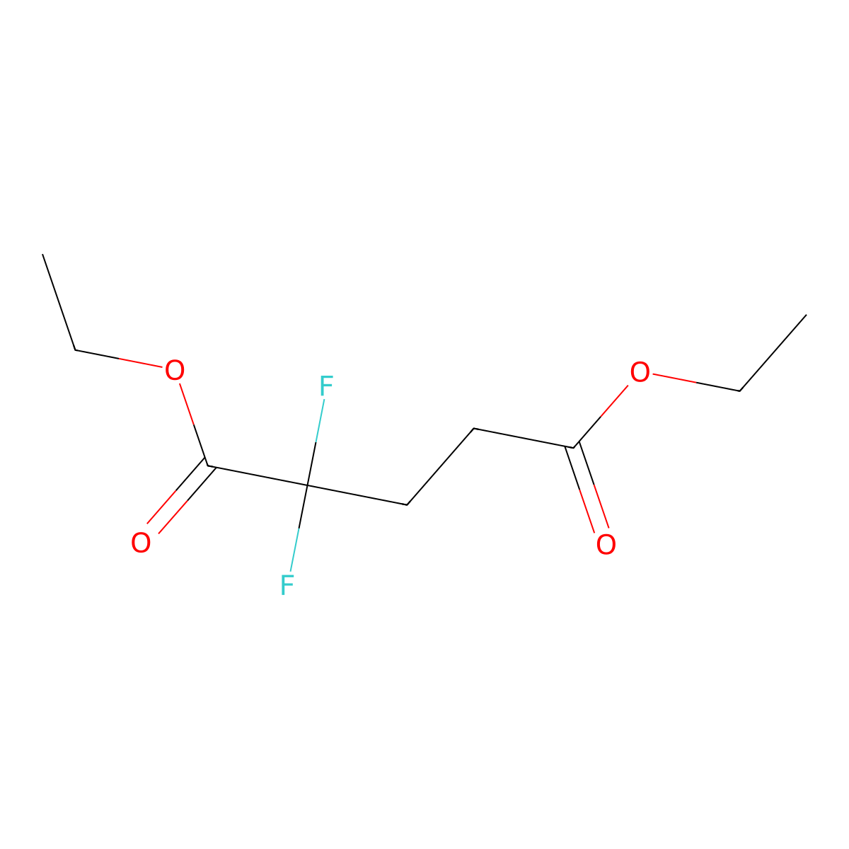 Diethyl 2,2-difluoropentanedioate molecular structure, CAS 428-97-7
