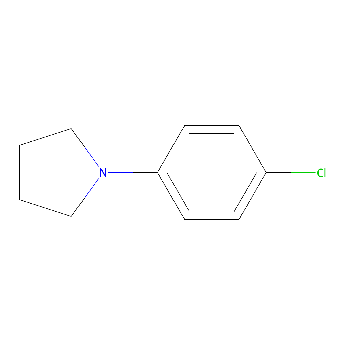 Pyrrolidine, 1-(4-chlorophenyl)- molecular structure, CAS 4280-30-2