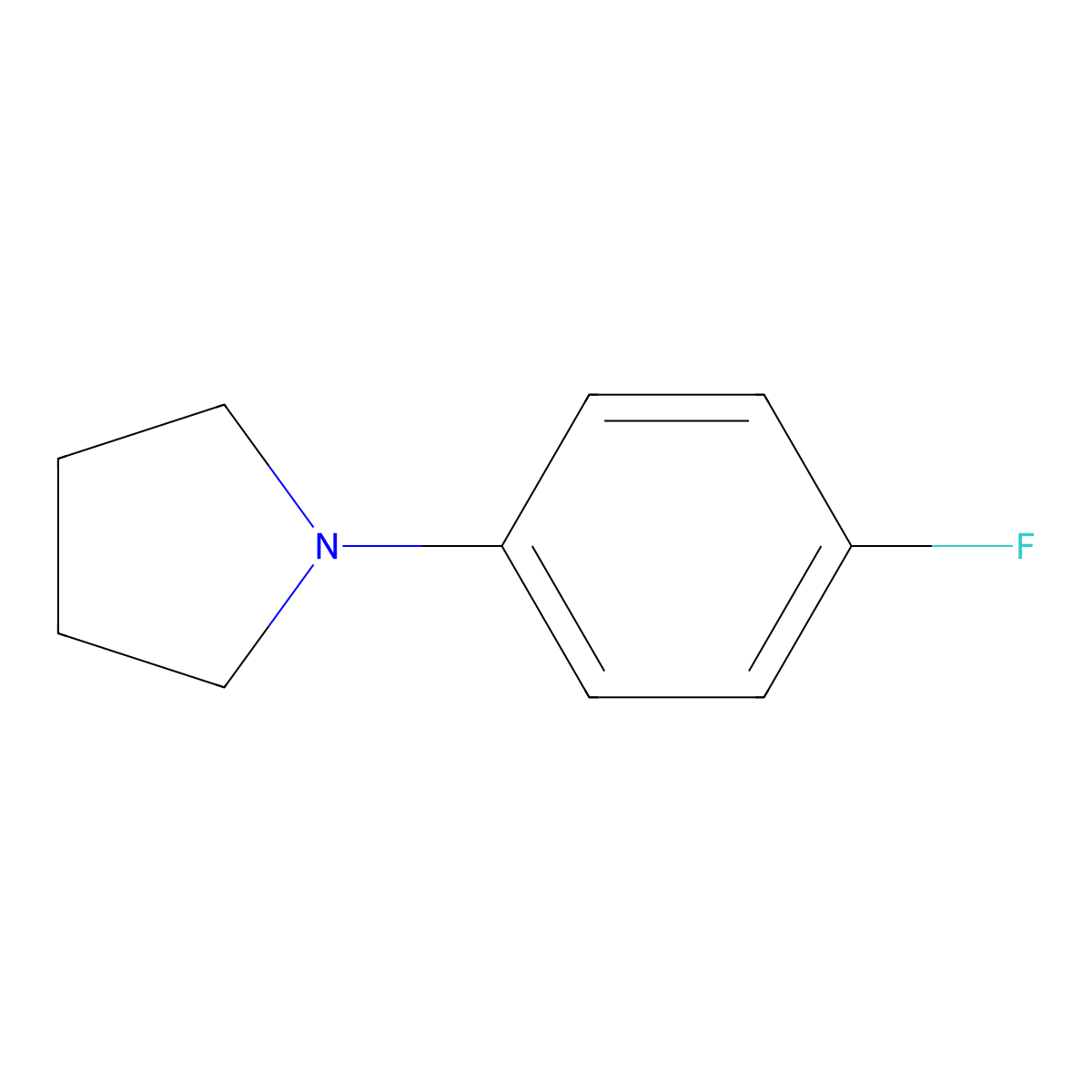 1-(4-Fluorophenyl)pyrrolidine molecular structure, CAS 4280-34-6