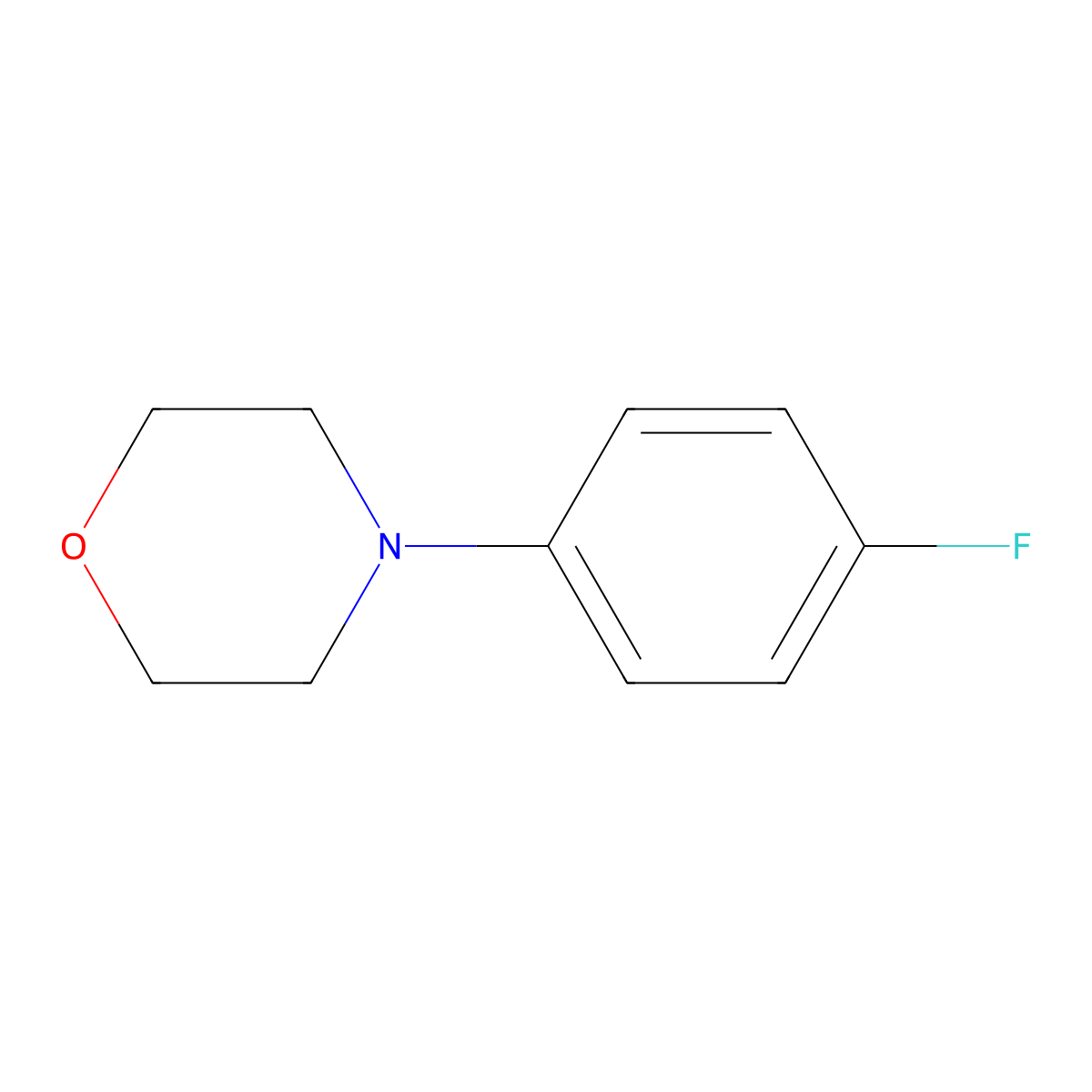 4-(4-Fluorophenyl)morpholine molecular structure, CAS 4280-40-4