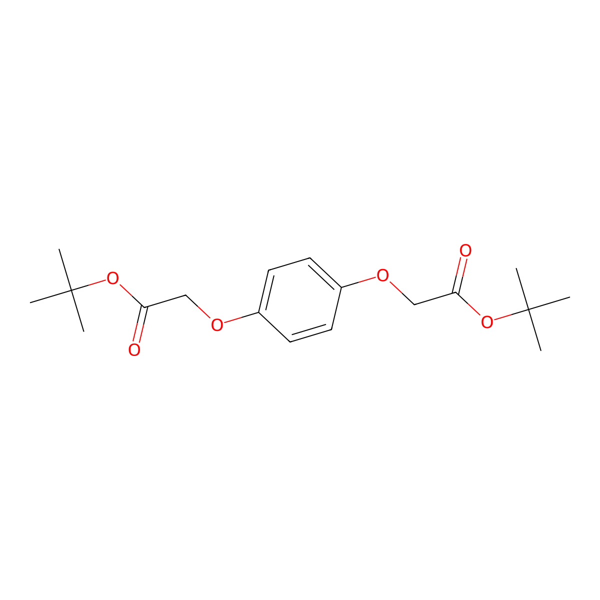Tert-butyl 2-{4-[2-(tert-butoxy)-2-oxoethoxy]phenoxyacetate molecular structure, CAS 42806-94-0