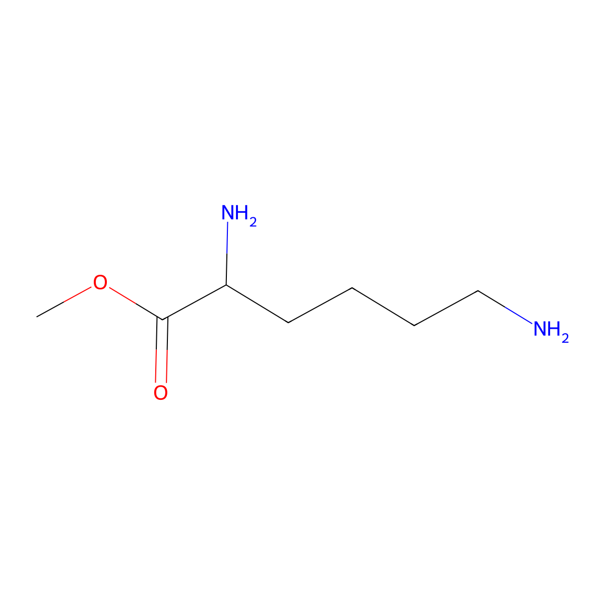 methyl (2R)-2,6-diaminohexanoate molecular structure, CAS 42807-32-9