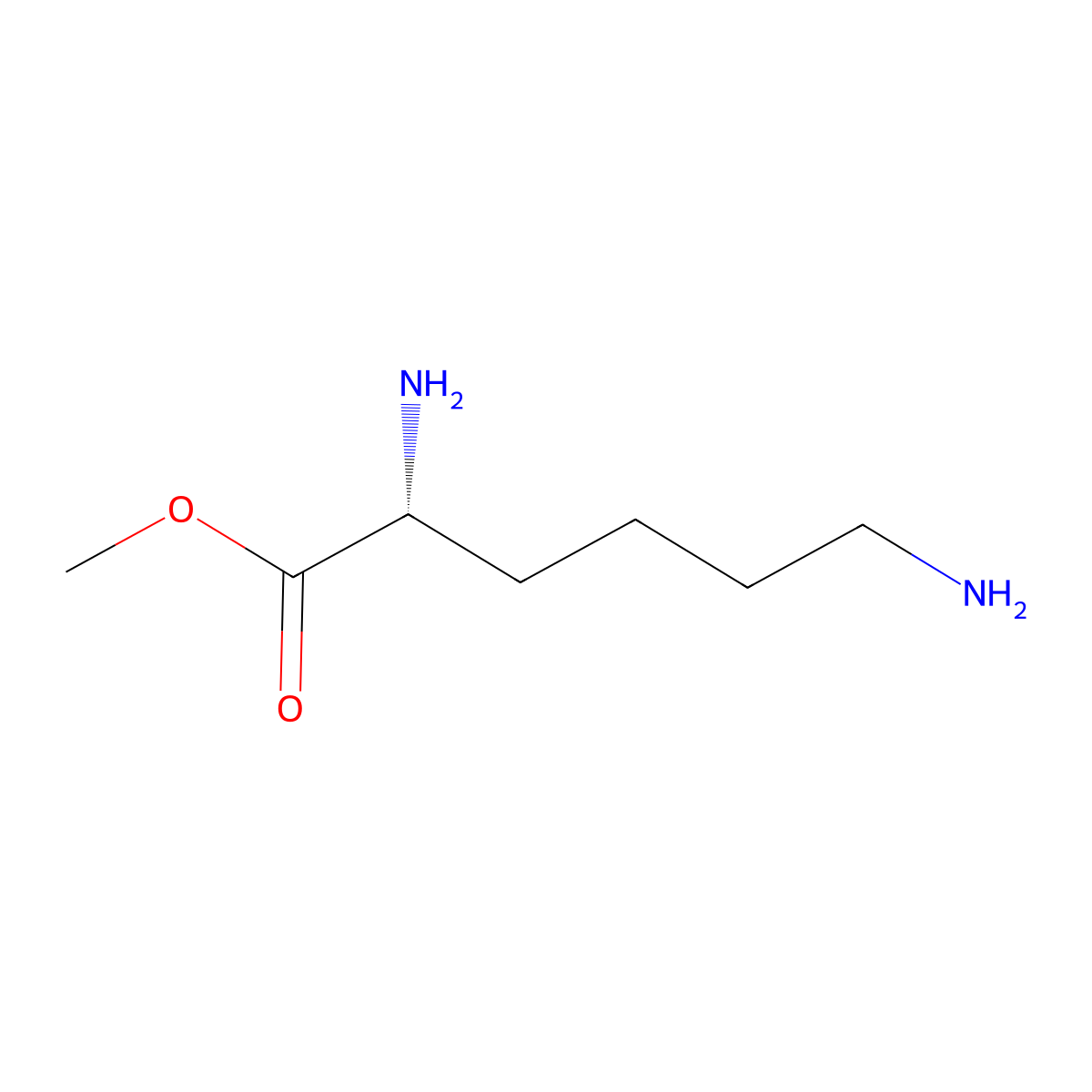 methyl (2R)-2,6-diaminohexanoate molecular structure, CAS 42807-32-9