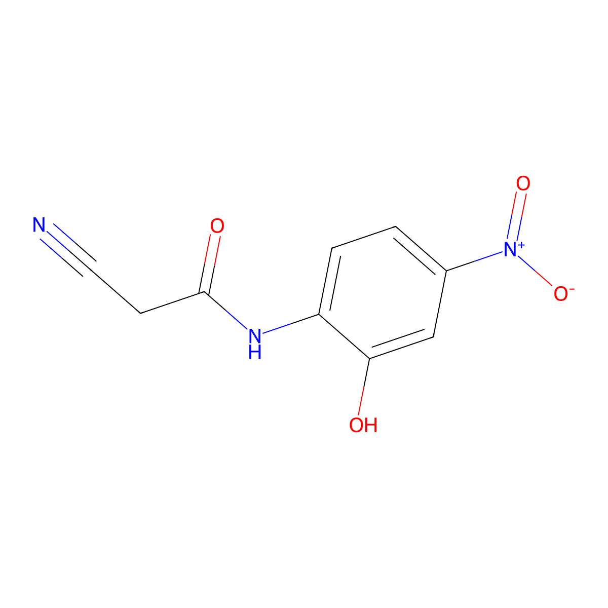2-cyano-N-(2-hydroxy-4-nitrophenyl)acetamide molecular structure, CAS 42808-66-2
