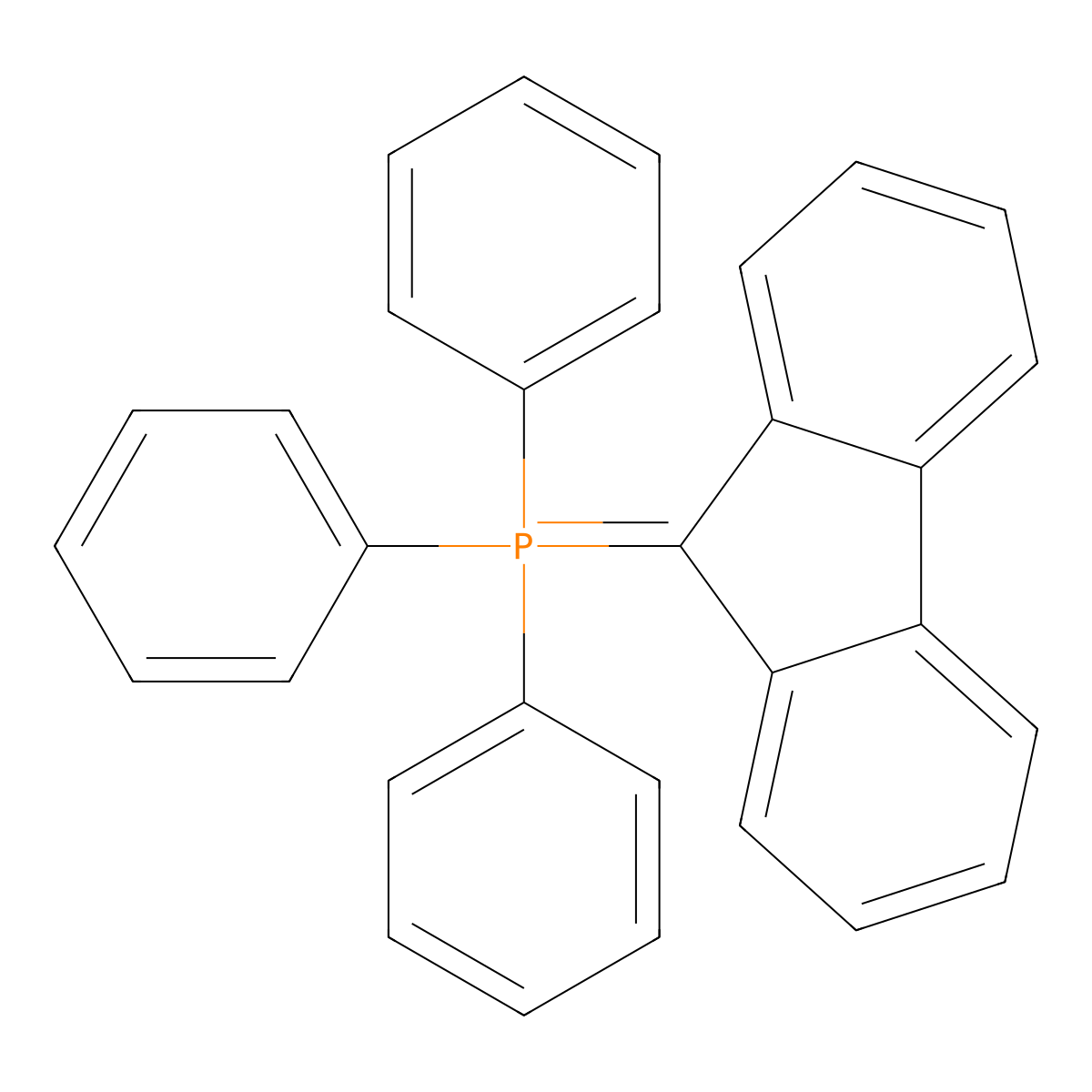 Fluoren-9-ylidenetriphenylphosphorane molecular structure, CAS 42809-78-9