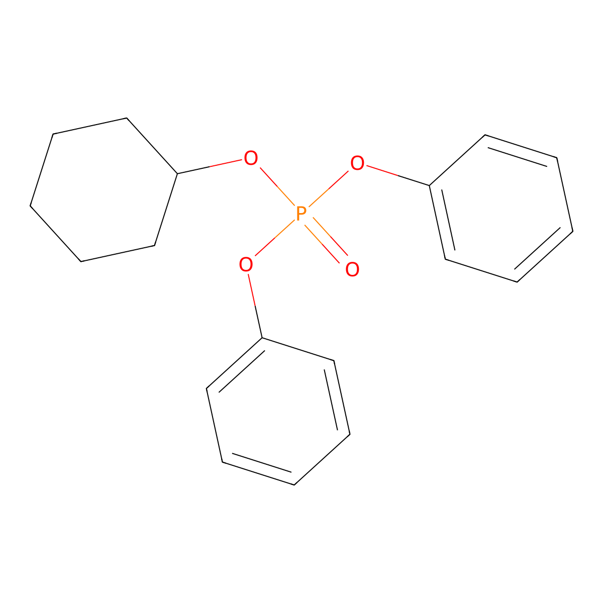 Cyclohexyl diphenyl phosphate molecular structure, CAS 4281-67-8