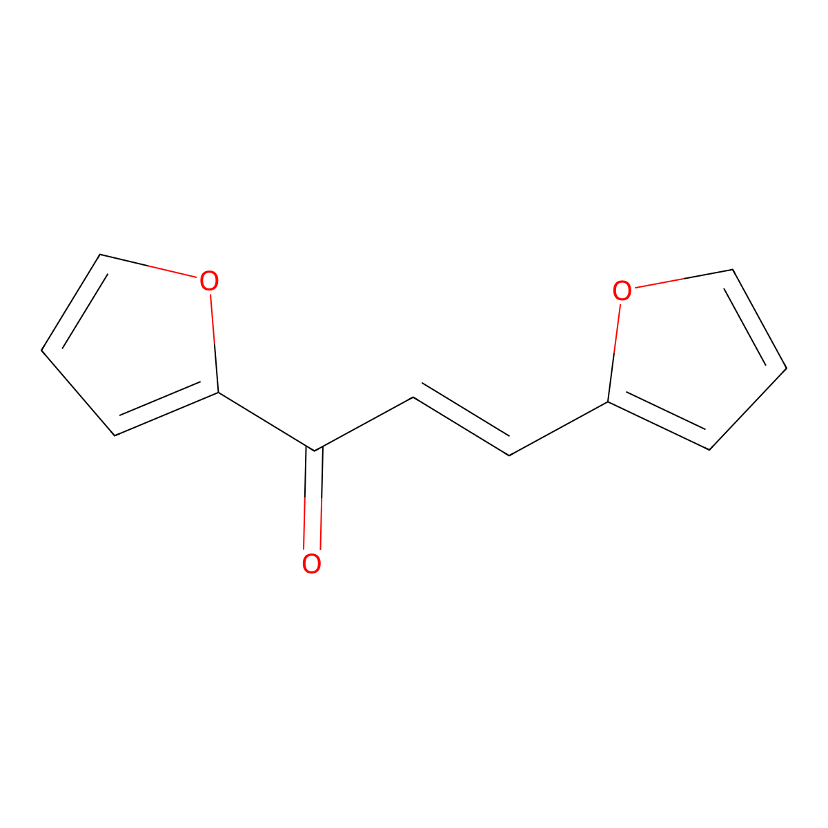 (2E)-1,3-bis(furan-2-yl)prop-2-en-1-one molecular structure, CAS 42811-85-8