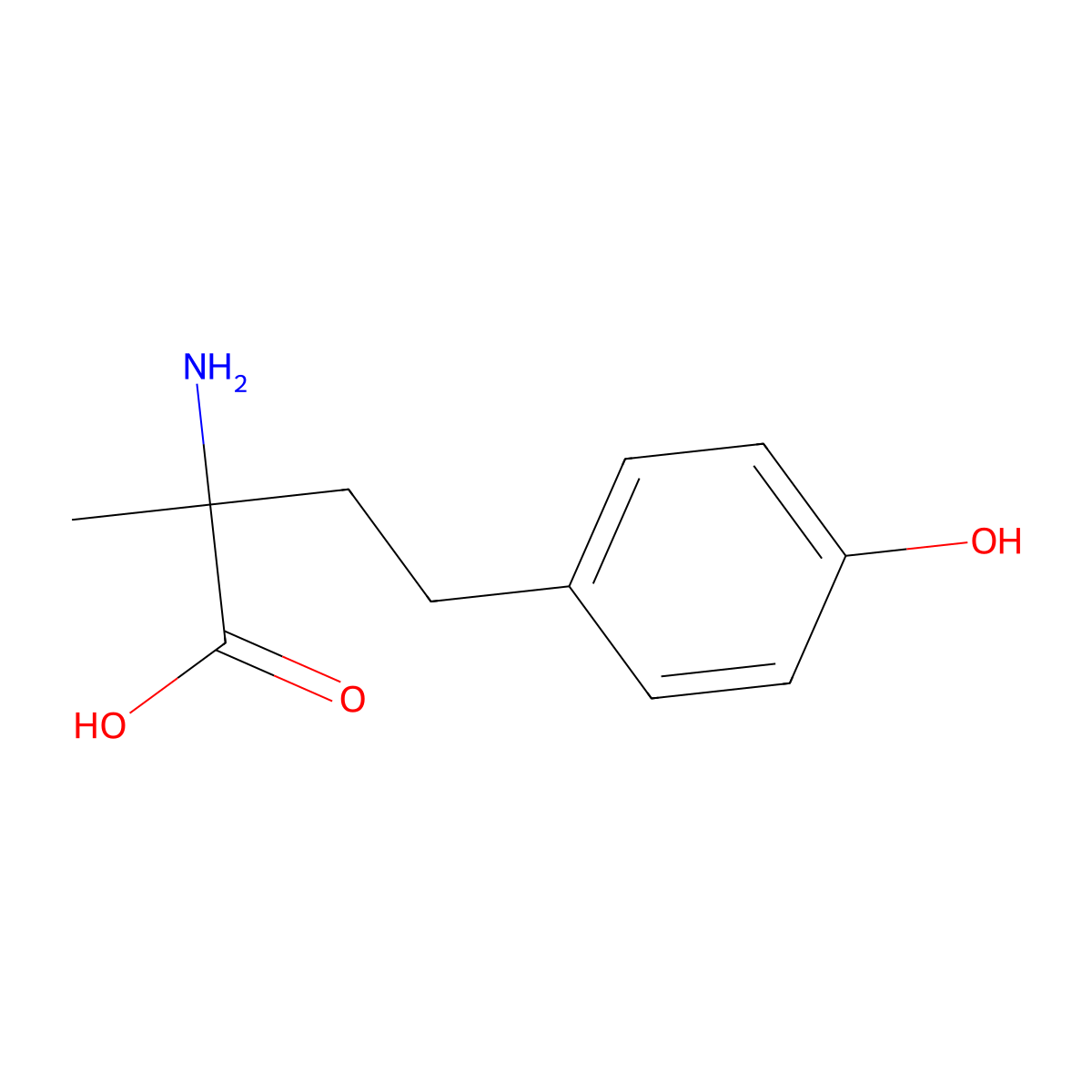 2-Amino-4-(4-hydroxyphenyl)-2-methylbutanoic acid molecular structure, CAS 42818-27-9