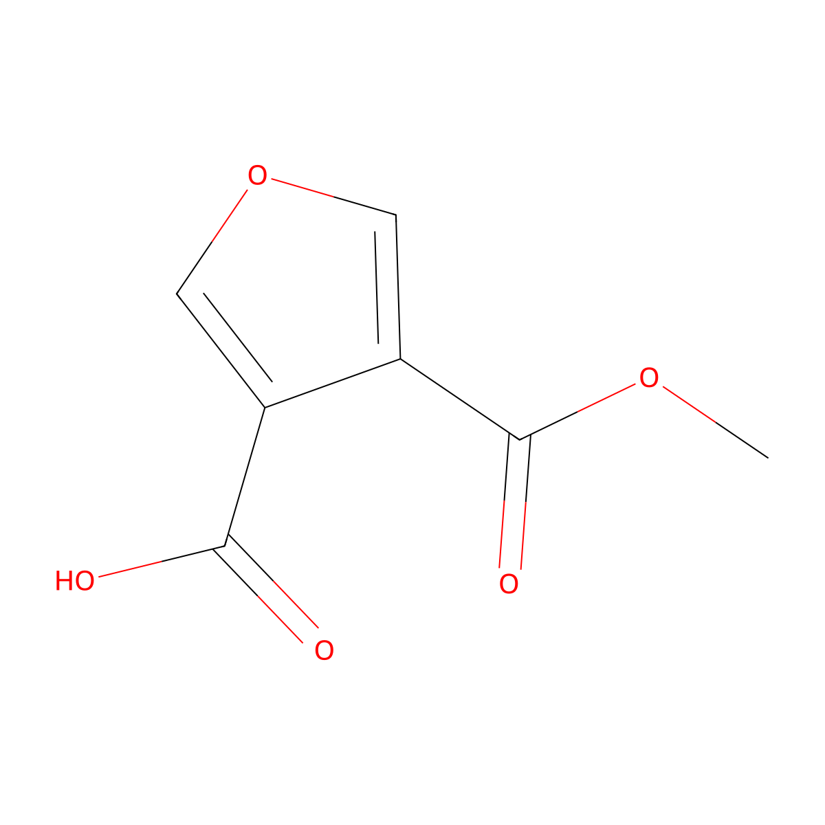 4-(Methoxycarbonyl)furan-3-carboxylic acid molecular structure, CAS 4282-26-2