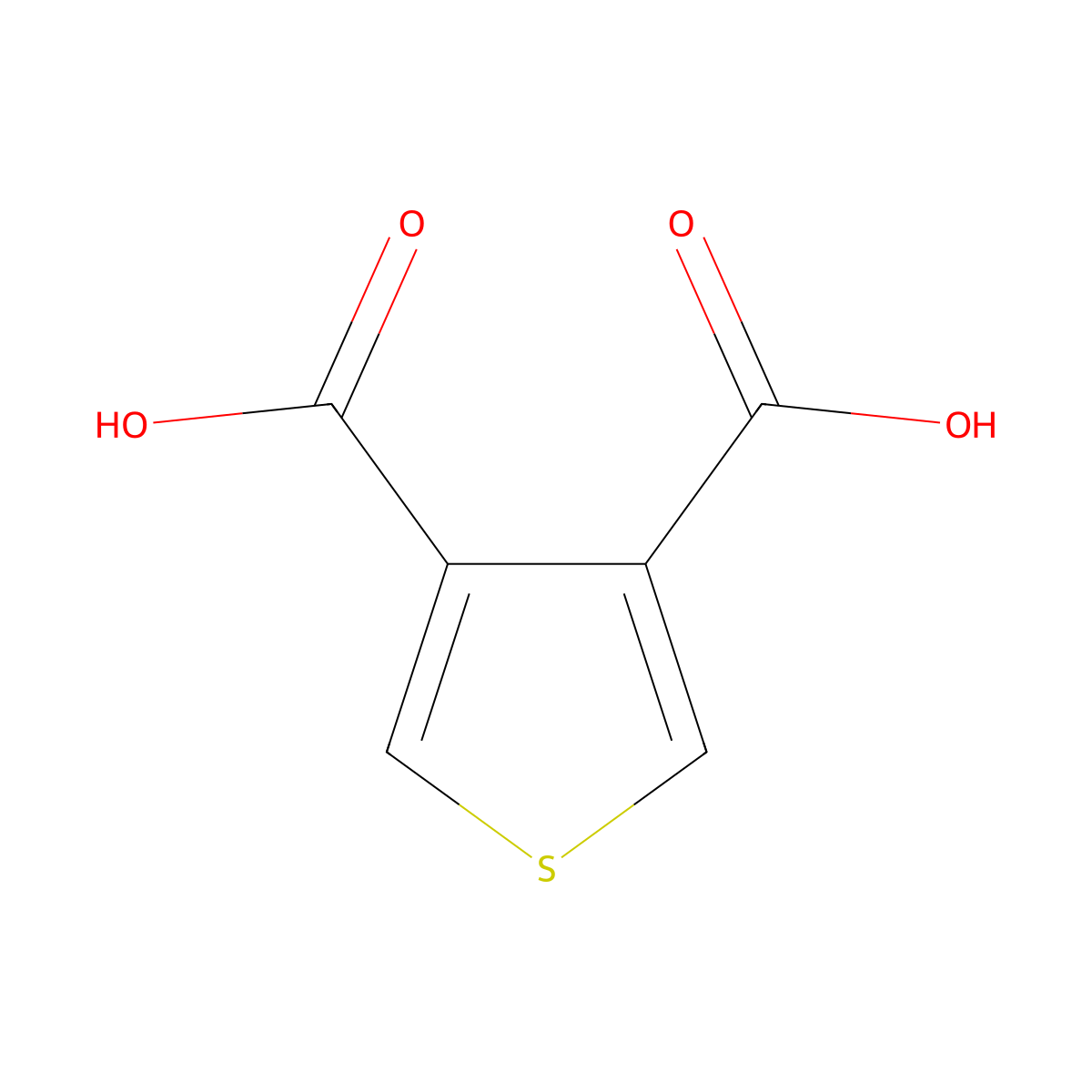 Thiophene-3,4-dicarboxylic acid molecular structure, CAS 4282-29-5
