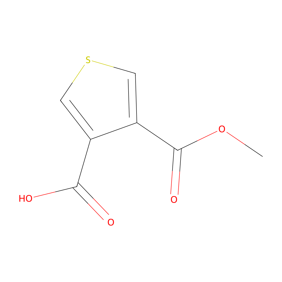 3-Methyl 3,4-thiophenedicarboxylate molecular structure, CAS 4282-30-8