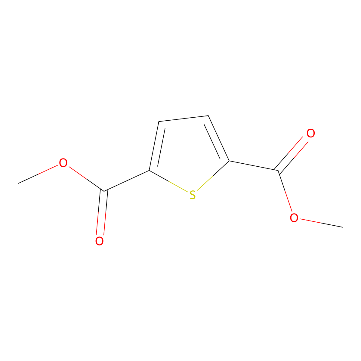 2,5-Thiophenedicarboxylic acid, 2,5-dimethyl ester molecular structure, CAS 4282-34-2