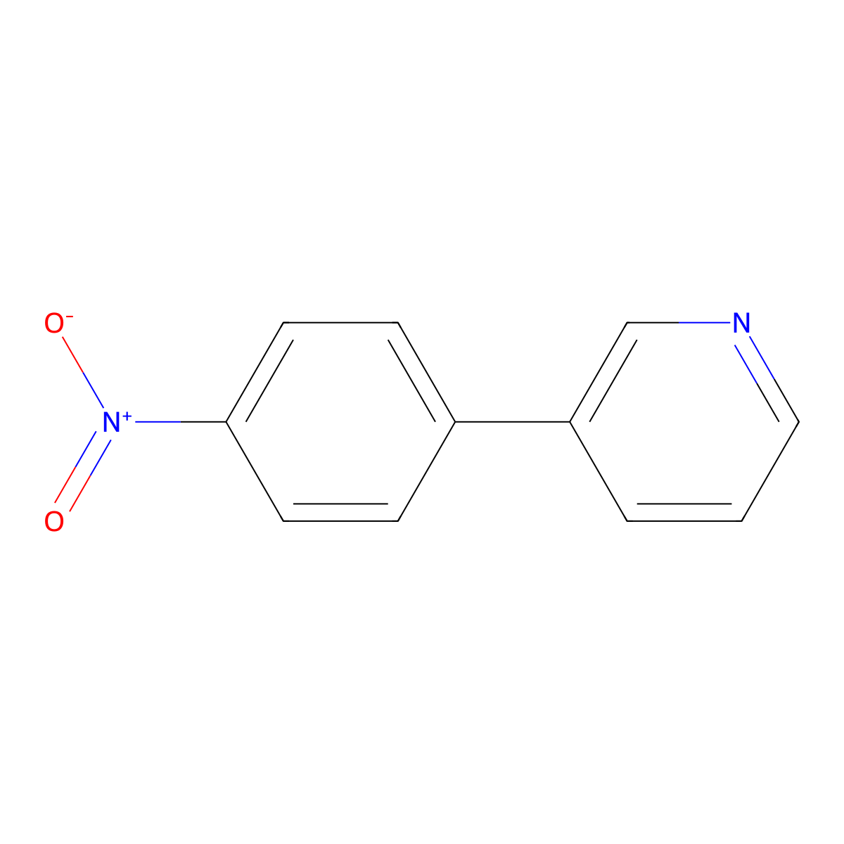3-(4-Nitrophenyl)pyridine molecular structure, CAS 4282-46-6