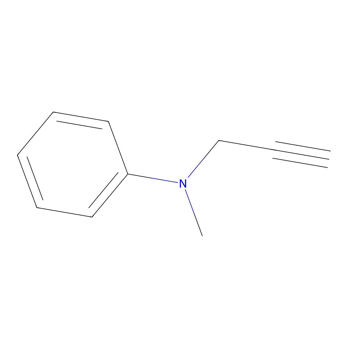 N-methyl-N-(prop-2-yn-1-yl)aniline molecular structure, CAS 4282-82-0