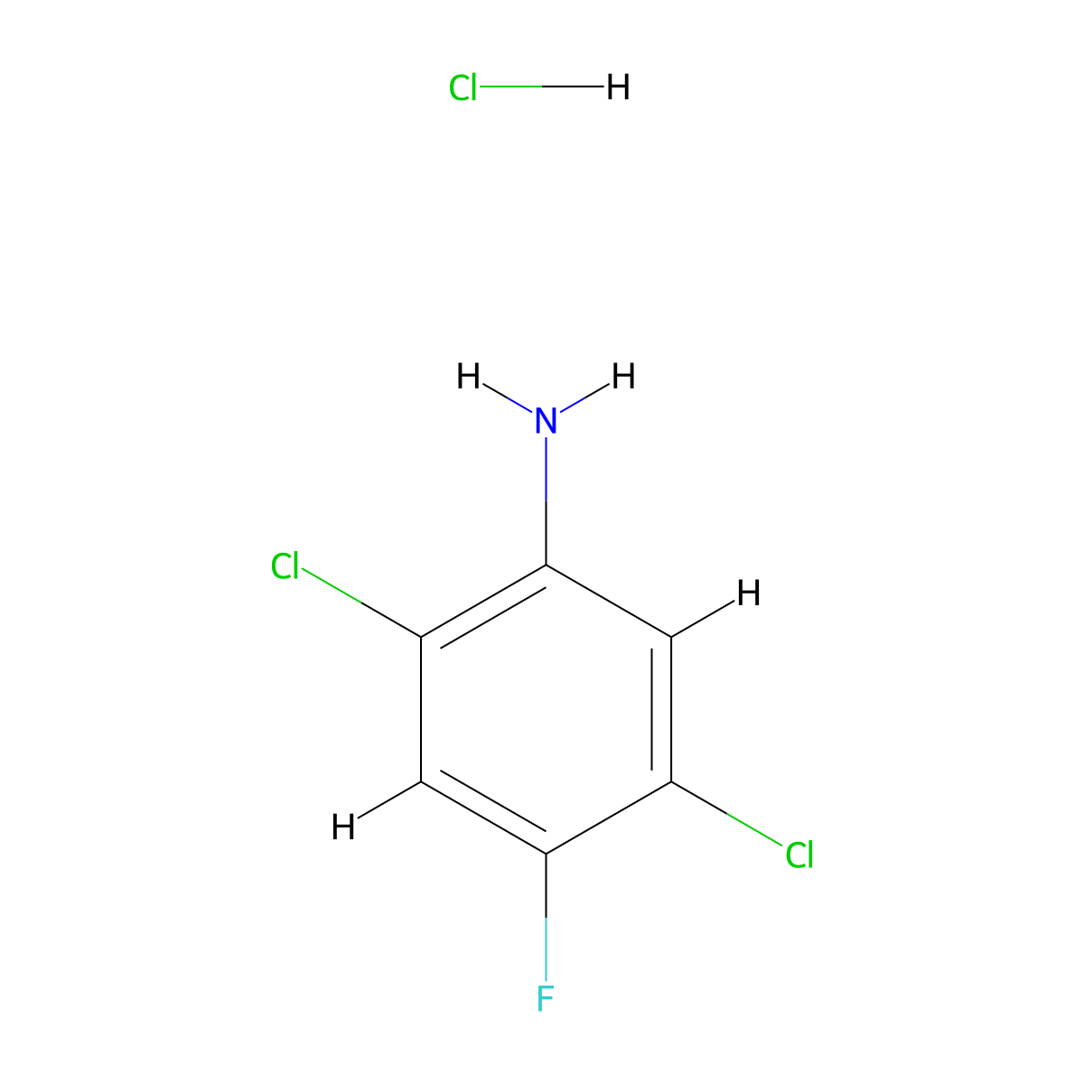 2,5-Dichloro-4-fluoroaniline hydrochloride molecular structure, CAS 42823-28-9