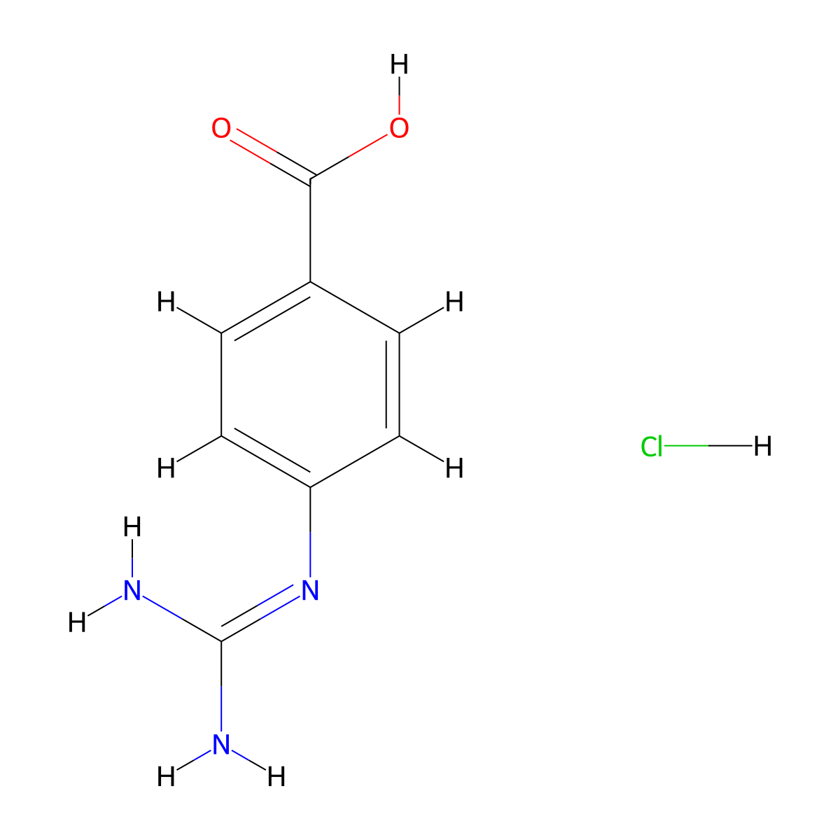 4-Guanidinobenzoic acid hydrochloride molecular structure, CAS 42823-46-1