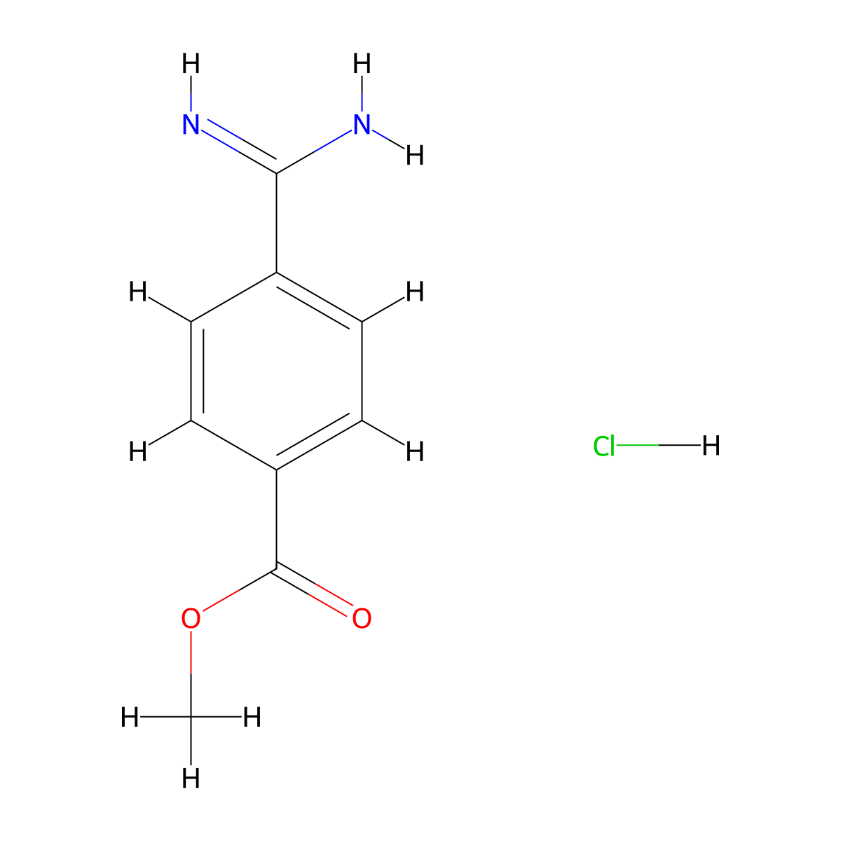 Methyl 4-carbamimidoylbenzoate hydrochloride molecular structure, CAS 42823-73-4