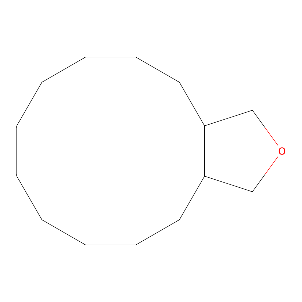 Cyclododeca(c)furan, tetradecahydro- molecular structure, CAS 42824-62-4