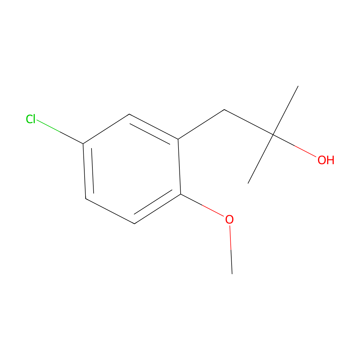 1-(5-Chloro-2-methoxyphenyl)-2-methylpropan-2-ol molecular structure, CAS 42831-90-3