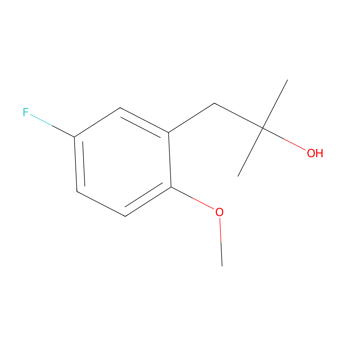 1-(5-Fluoro-2-methoxyphenyl)-2-methylpropan-2-ol molecular structure, CAS 42831-91-4