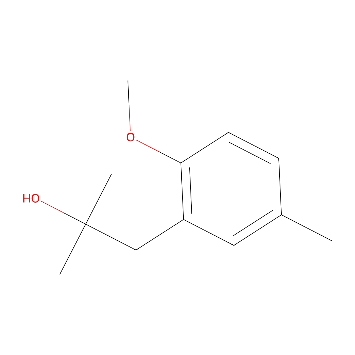 1-(2-Methoxy-5-methylphenyl)-2-methylpropan-2-ol molecular structure, CAS 42831-92-5