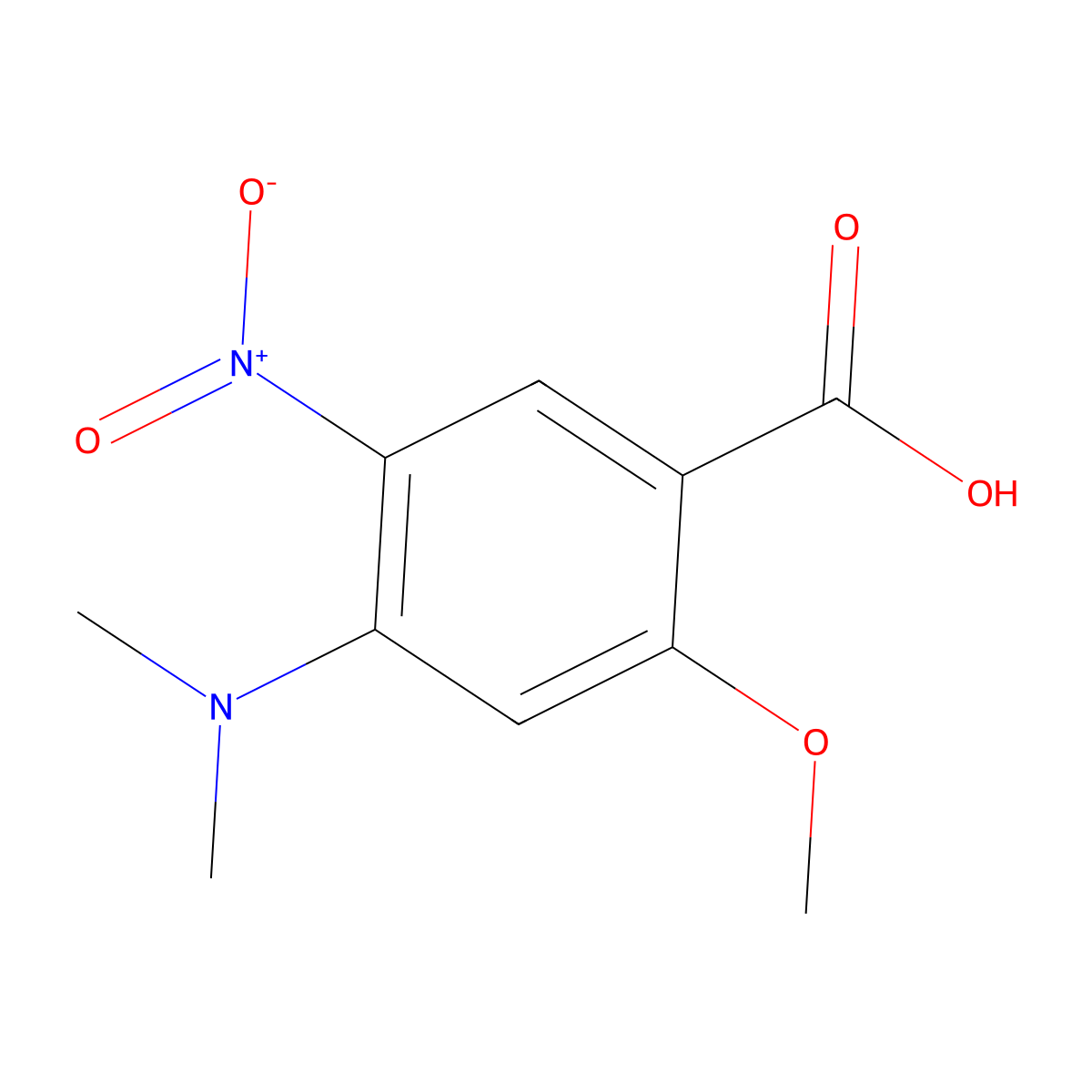 4-(Dimethylamino)-2-methoxy-5-nitrobenzoic acid molecular structure, CAS 42832-21-3