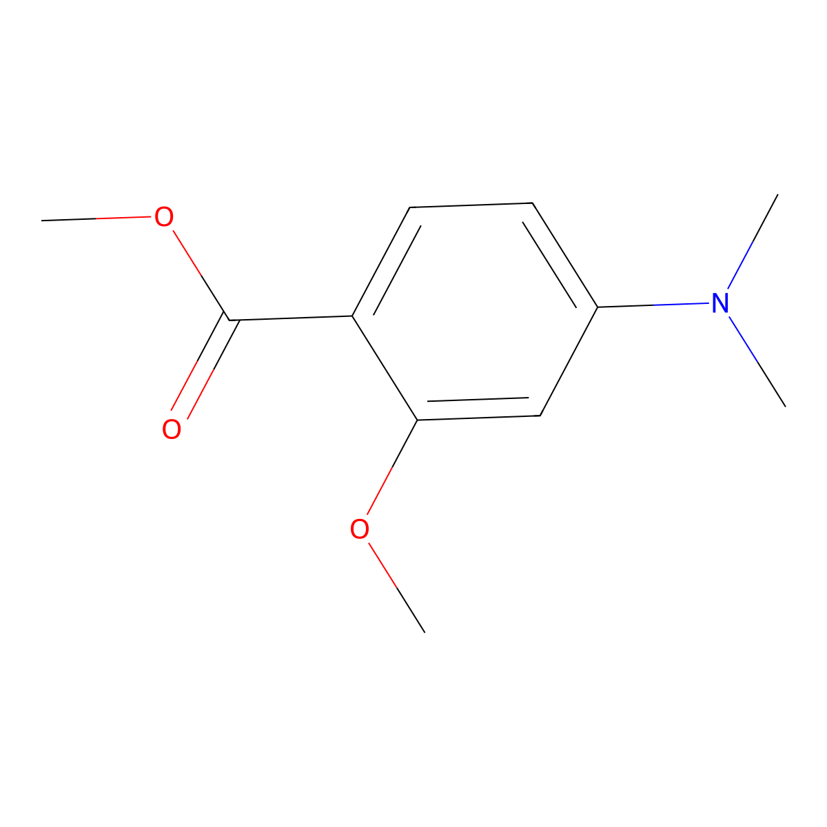 Methyl 4-(dimethylamino)-2-methoxybenzoate molecular structure, CAS 42832-22-4