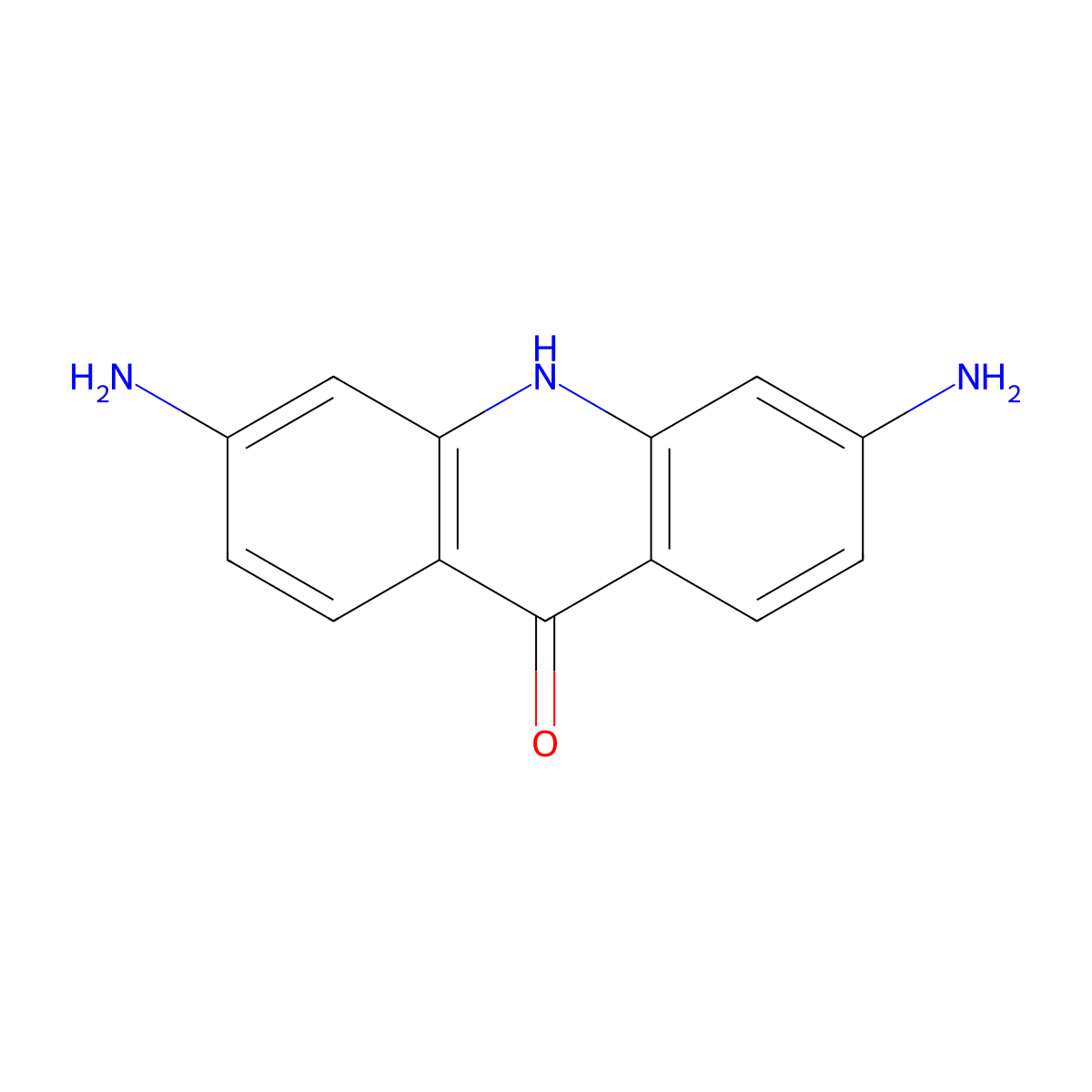 3,6-diamino-10H-acridin-9-one molecular structure, CAS 42832-87-1