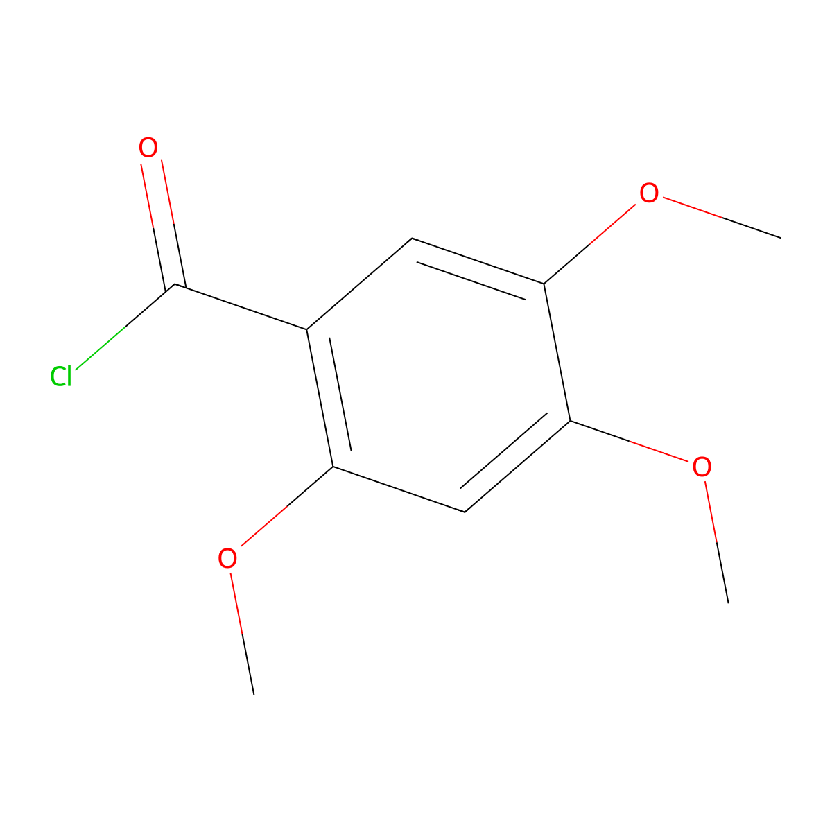 2,4,5-Trimethoxybenzoyl chloride molecular structure, CAS 42833-66-9
