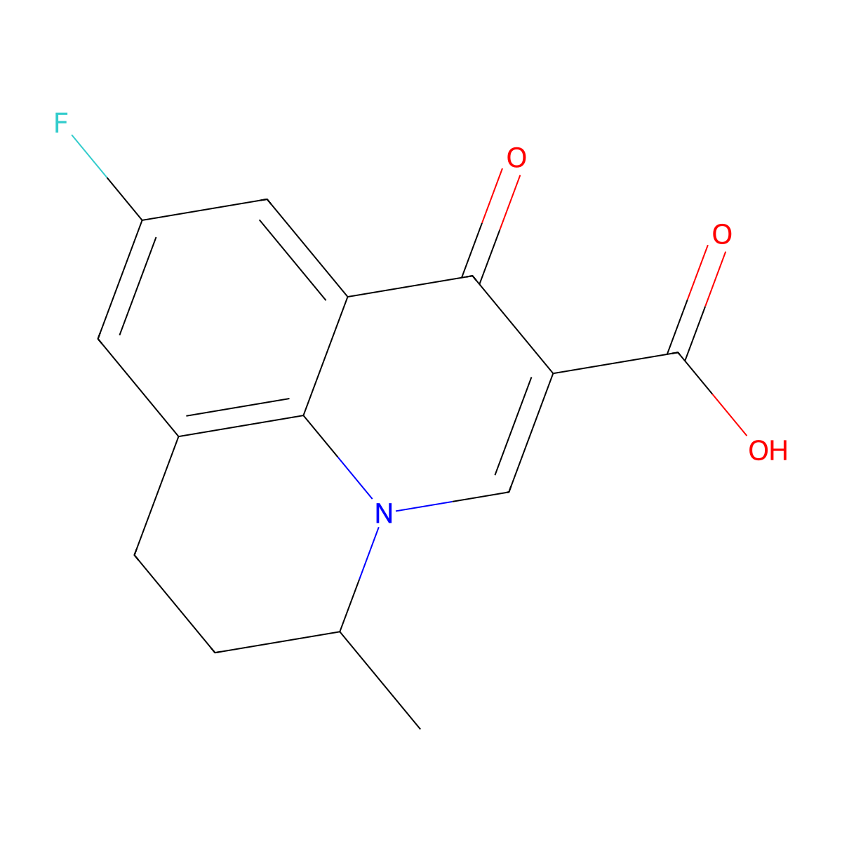 Flumequine molecular structure, CAS 42835-25-6