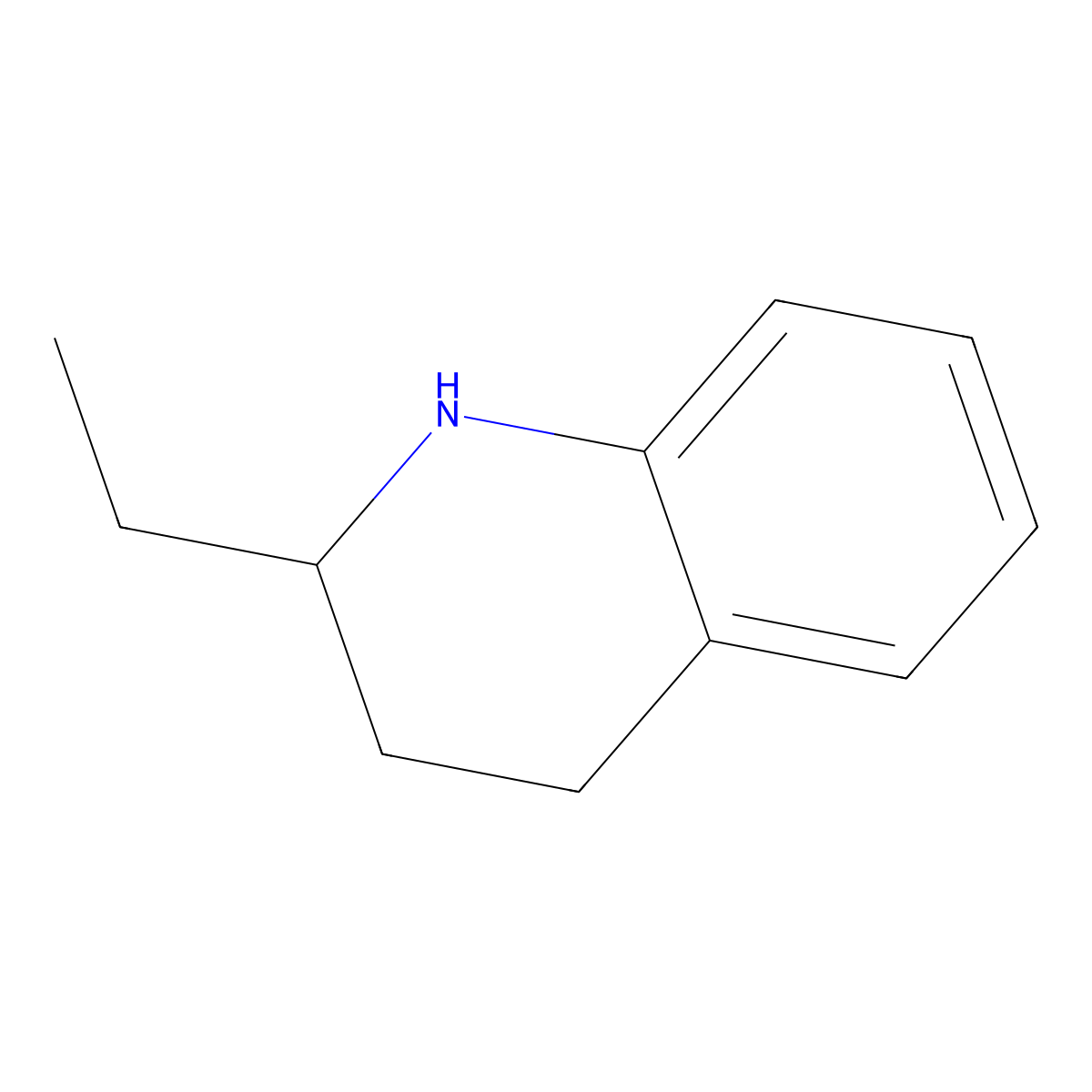 2-Ethyl-1,2,3,4-tetrahydroquinoline molecular structure, CAS 42835-88-1