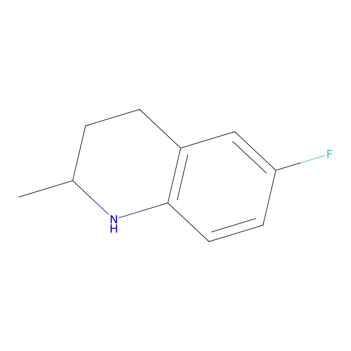 6-Fluoro-2-methyl-1,2,3,4-tetrahydroquinoline molecular structure, CAS 42835-89-2
