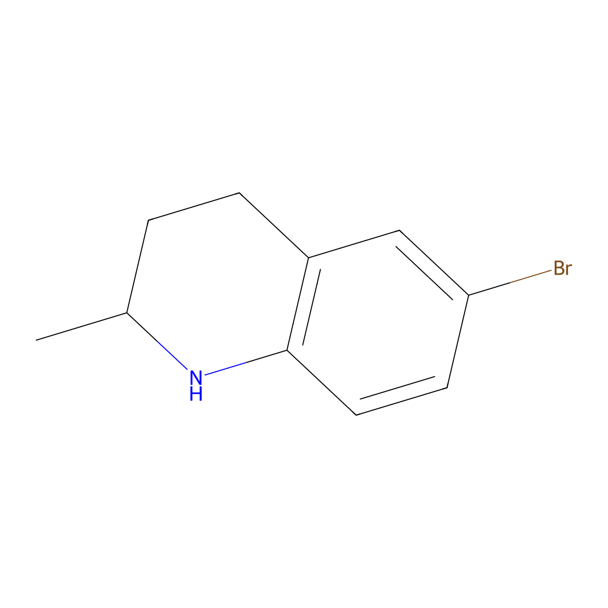 6-Bromo-2-methyl-1,2,3,4-tetrahydroquinoline molecular structure, CAS 42835-98-3