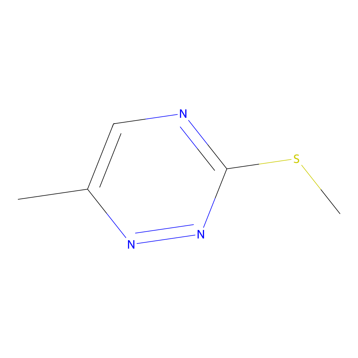 6-Methyl-3-(methylthio)-1,2,4-triazine molecular structure, CAS 42836-95-3