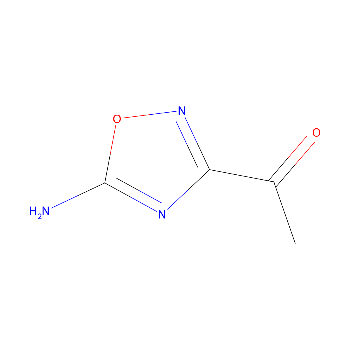 Ethanone, 1-(5-amino-1,2,4-oxadiazol-3-yl)- molecular structure, CAS 42837-62-7