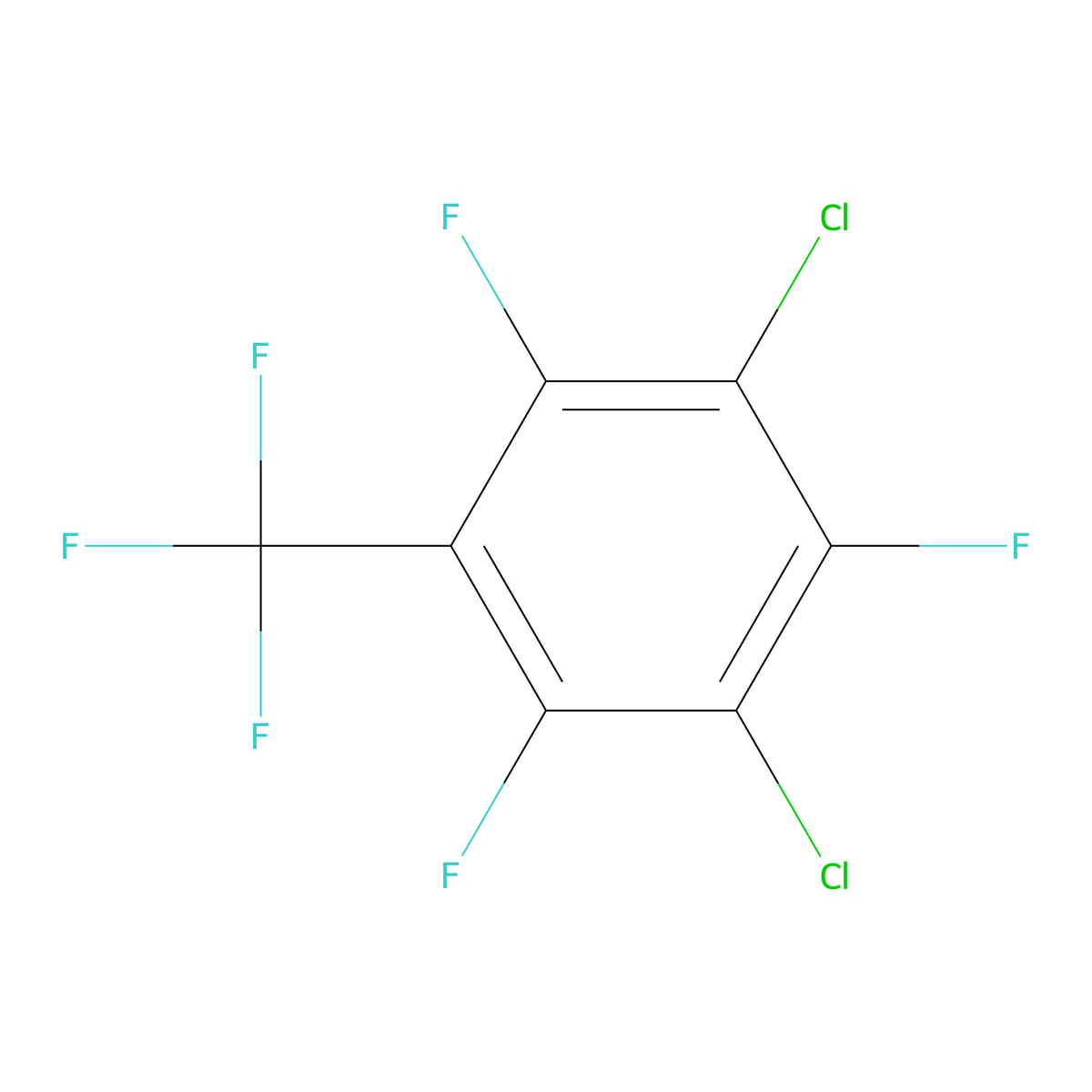 3,5-Dichloro-2,4,6-trifluorobenzotrifluoride molecular structure, CAS 4284-10-0