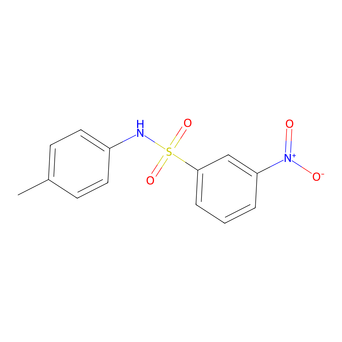 N-(4-Methylphenyl)-3-nitrobenzenesulfonamide molecular structure, CAS 4284-46-2