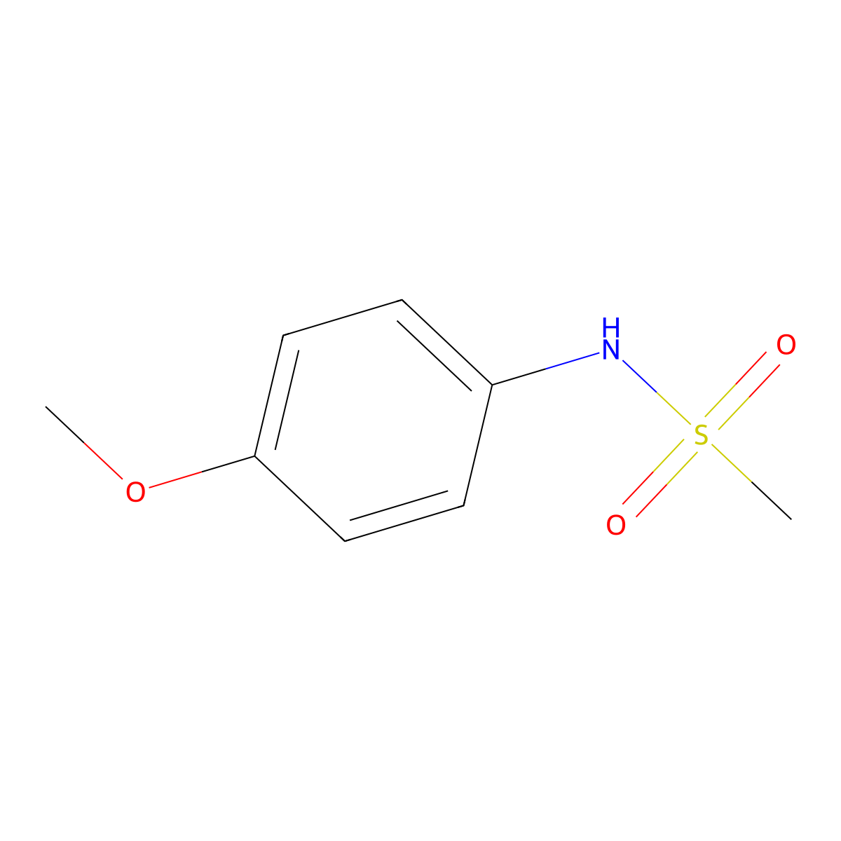 N-(4-methoxyphenyl)methanesulfonamide molecular structure, CAS 4284-48-4