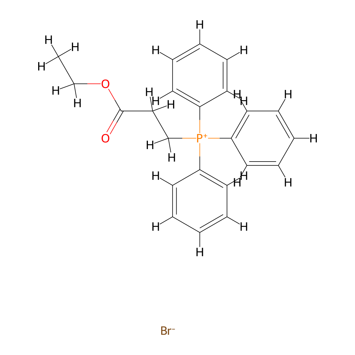 Triphenyl(2-carboethoxyethyl)phosphonium bromide molecular structure, CAS 42843-94-7