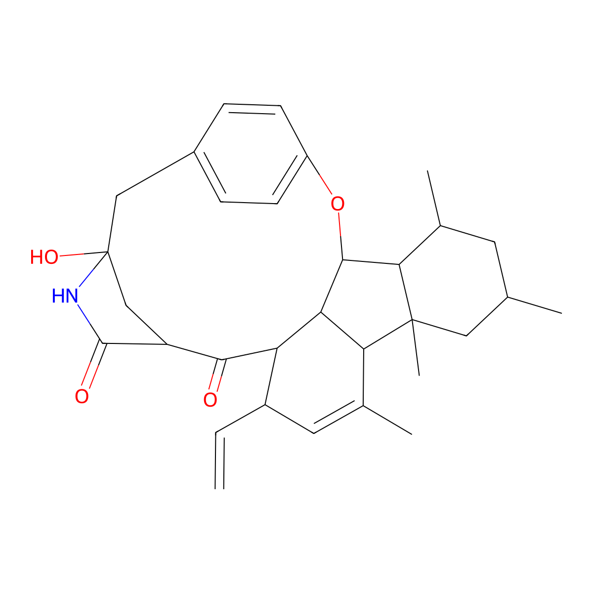 (3S,5S,7R,9S,10R,13R,14S,16S,19S,27S)-13-ethenyl-19-hydroxy-5,7,9,11-tetramethyl-2-oxa-18-azahexacyclo[19.2.2.13,10.116,19.04,9.014,27]heptacosa-1(24),11,21(25),22-tetraene-15,17-dione molecular structure, CAS 428439-25-2