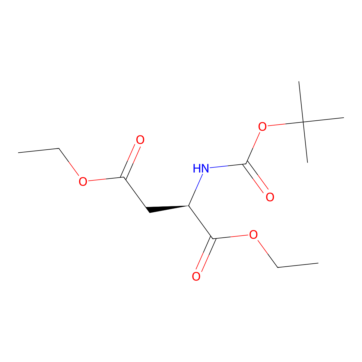 (R)-2-Tert-butoxycarbonylamino-succinic acid bis(diethyl ester) molecular structure, CAS 428440-11-3