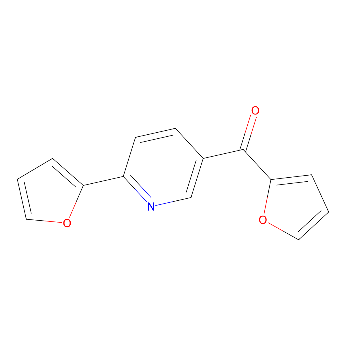 2-Furyl[6-(2-furyl)-3-pyridinyl]methanone molecular structure, CAS 428441-90-1
