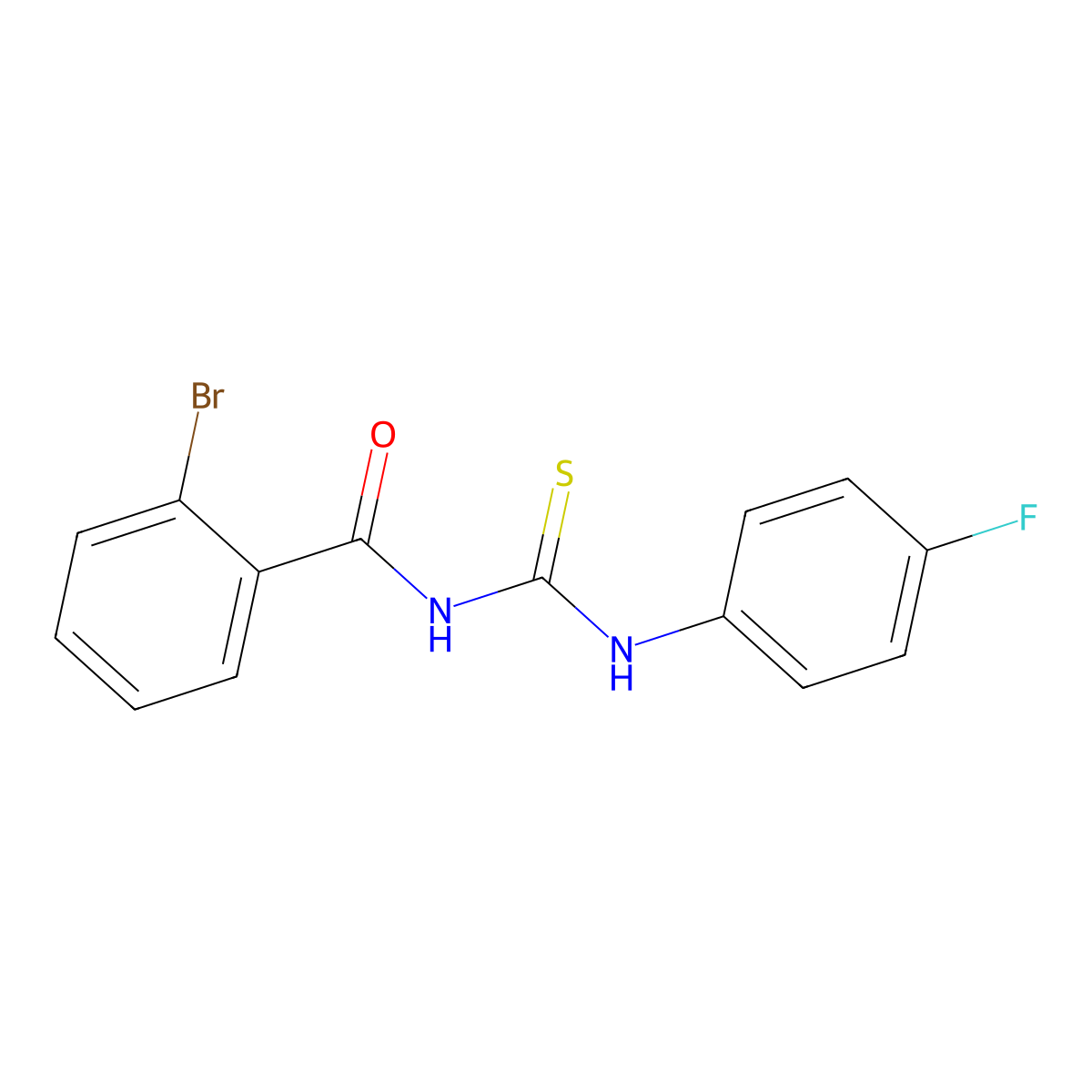 2-bromo-N-[(4-fluorophenyl)carbamothioyl]benzamide molecular structure, CAS 428443-09-8